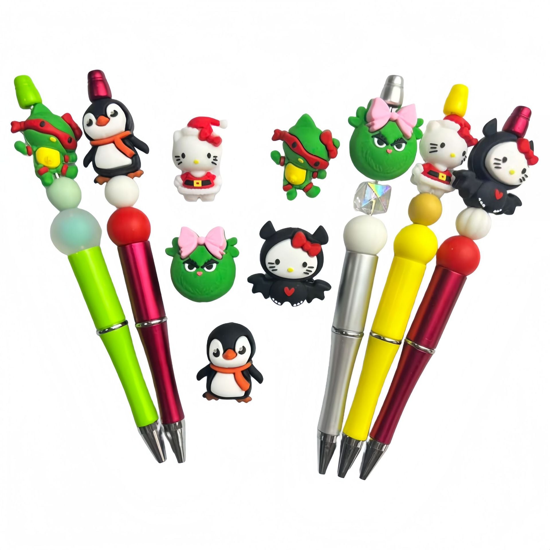 20Pcs Silicone 3D Focal Beads Christmas Cartoon Animals Variety 2