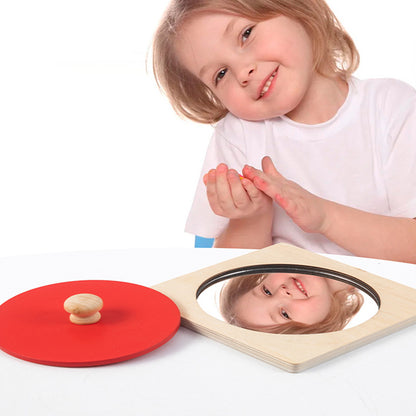 Wooden Montessori Toys Baby Mirror Puzzle Educational Toy 2