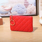Plaid PU Leather Keychain Wallet Compact Zipper Design 6