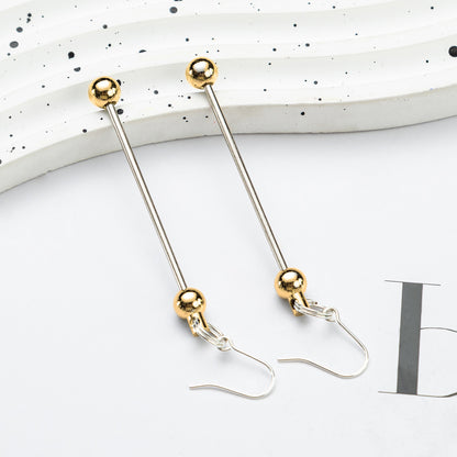 Beadable Earrings Metal DIY 7.8cm Length Craft Supplies 7
