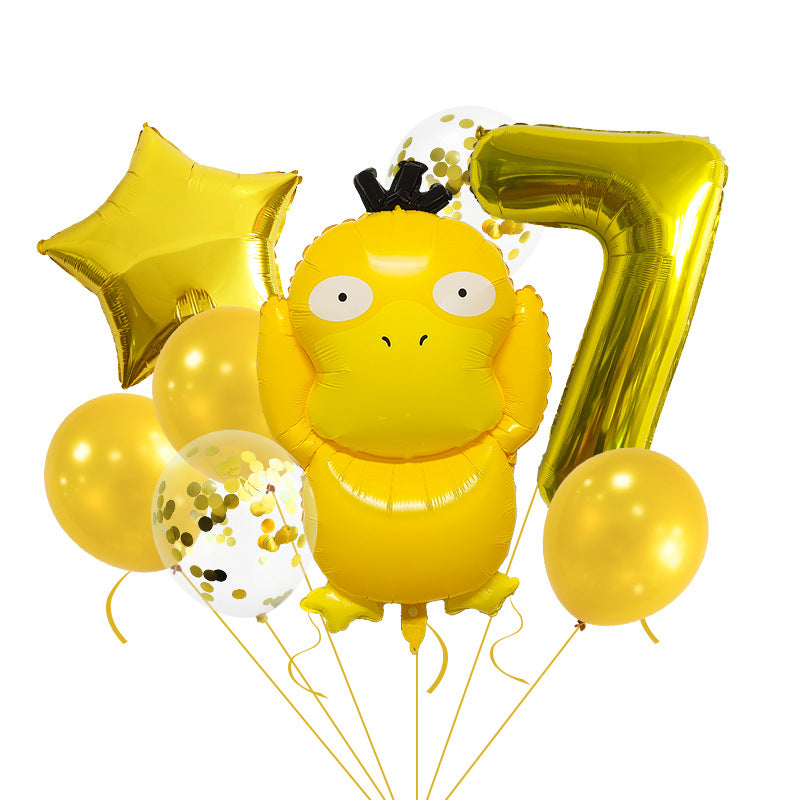 Pocket Monster Duck Foil Balloon Set Party Decoration 20x15cm 20