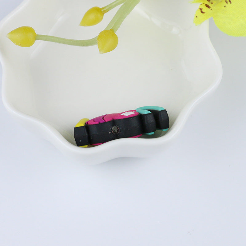 20pcs Silicone Focal Beads I Love You Text with Heart Design 3