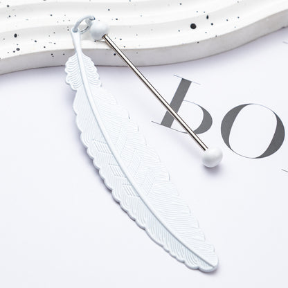 Beadable Feather Bookmarks Metal DIY Craft Supplies 19.6x2.4cm 10