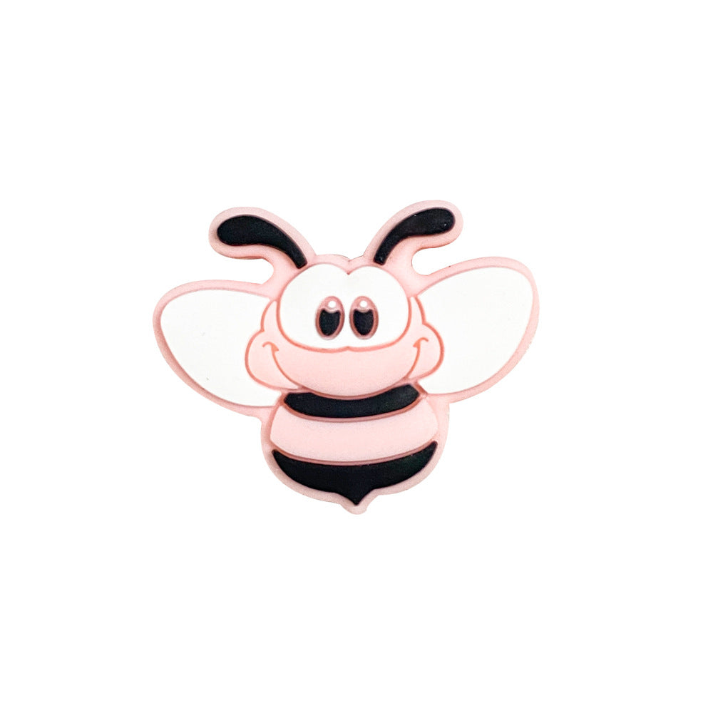 20pcs Silicone Focal Beads Bee Character Front Facing 16