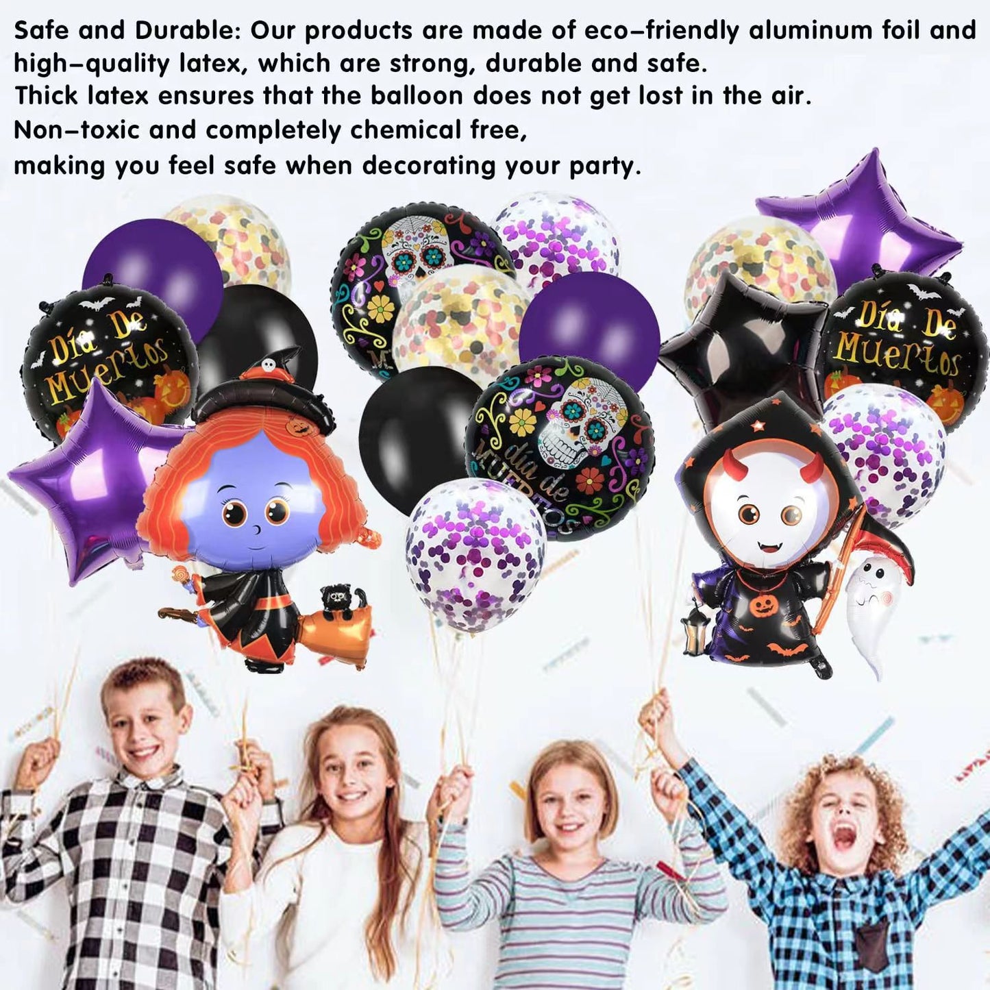Halloween Witch and Little Ghost Foil Balloon Set Party Decoration 5
