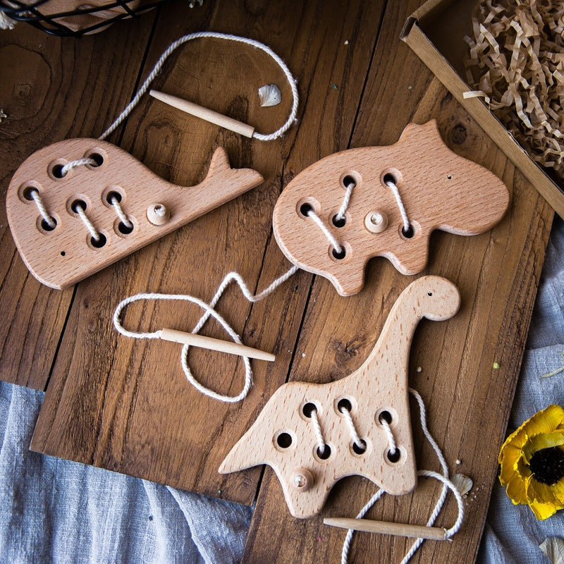Wooden Threading Animal Toys Montessori Fine Motor Skills 5