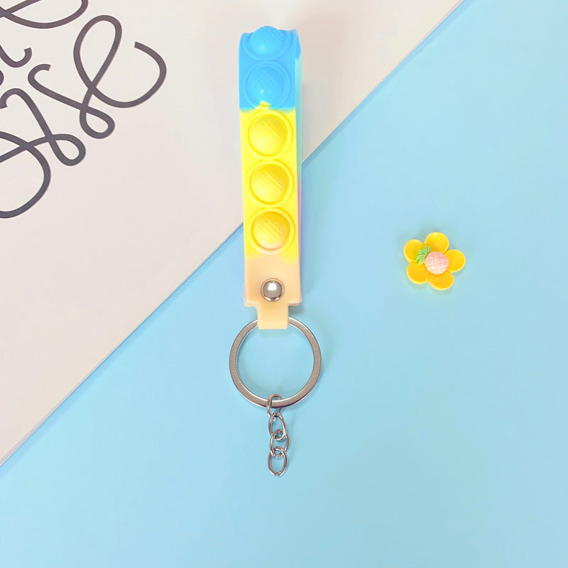 PVC Soft Rubber Bubble Wristband Keychain Novelty Toy 7