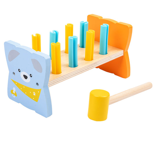 Wooden Montessori Toys Puppy Knocking Table for Toddlers