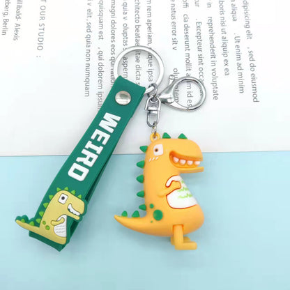 Dinosaur PVC Keychain Cartoon Charm with Strap 7