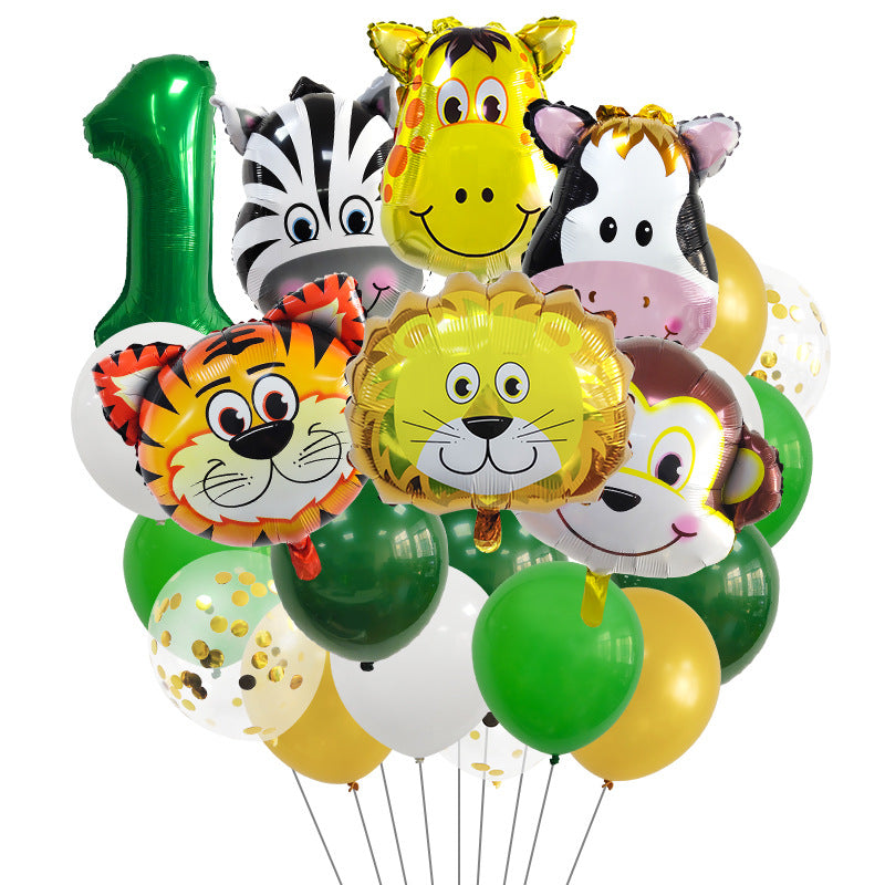 Jungle Animals Foil Balloon Set Birthday Party Decoration