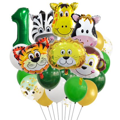 Jungle Animals Foil Balloon Set Birthday Party Decoration