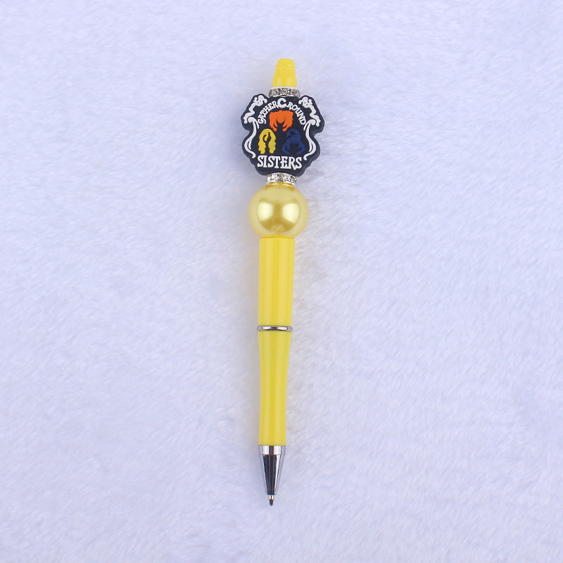 Cartoon Pattern Silicone Beaded Pens Ballpoint Pen DIY Craft Supplies 16