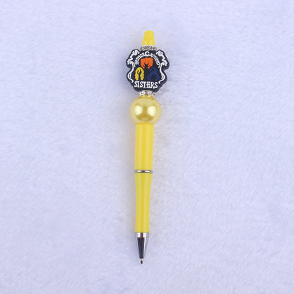 Cartoon Pattern Silicone Beaded Pens Ballpoint Pen DIY Craft Supplies 16
