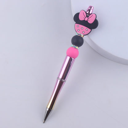 Animal Bow Silicone Beaded Pens Colorful Ballpoint Handmade Gift 12