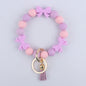 Bow Silicone Bead Wristlet Keychain 14cm Tassel Charm 8