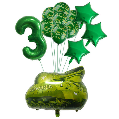 Military Tank Foil Balloon Set Boys Birthday Party Decoration 7