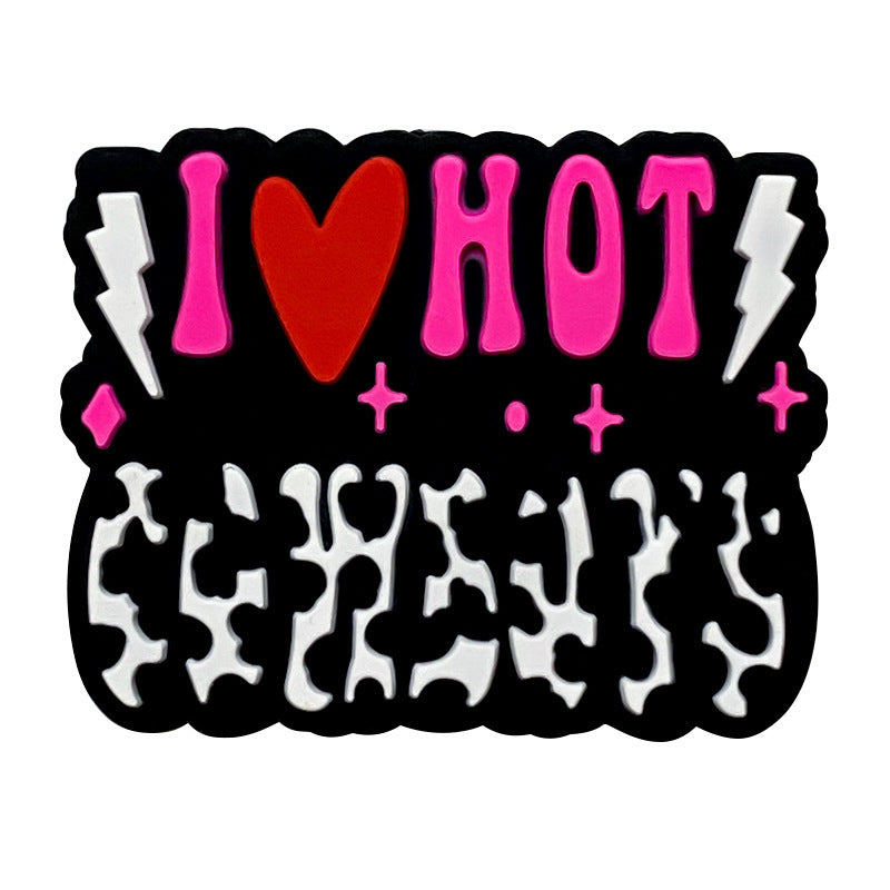 20Pcs Silicone Focal Beads Color Letter Hot Design 5