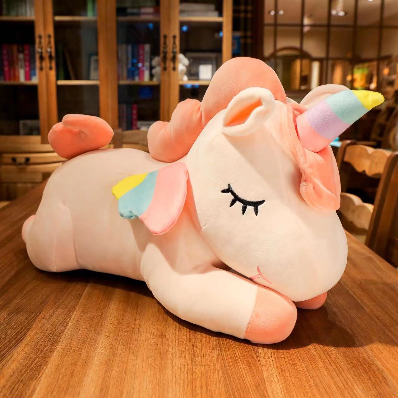 Rainbow Unicorn Stuffed Animal Plush Pillow with Zipper 30cm 2