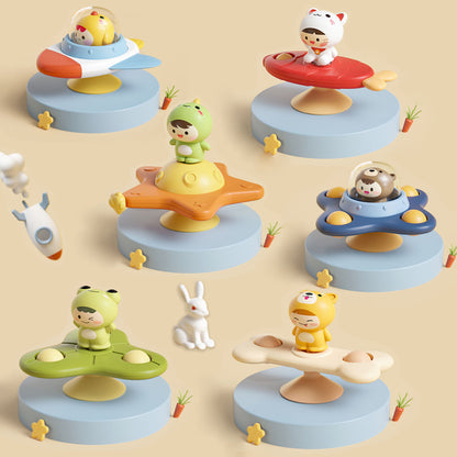 Rocket Suction Cup Spinner Bath Toy Plastic for Toddlers