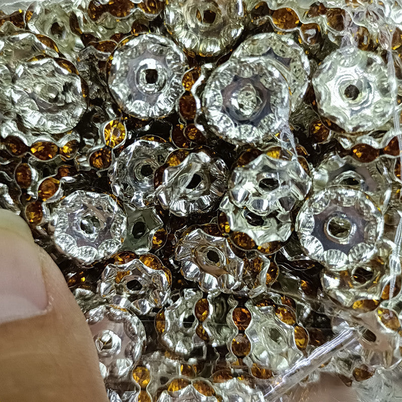 50pcs 12mm Rhinestone Wavy Spacer Beads DIY Jewelry Making 5