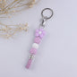 Flower Silicone Bead Keychain with Tassel Charm Accessory 8