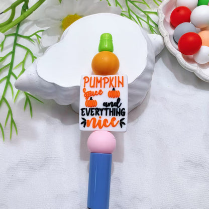20Pcs Silicone Focal Beads Halloween Car Pumpkin Bow 11