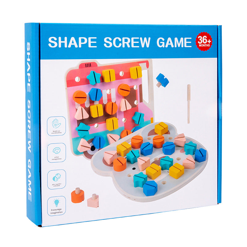Wooden Screw Montessori Toys Shape Matching for Toddlers