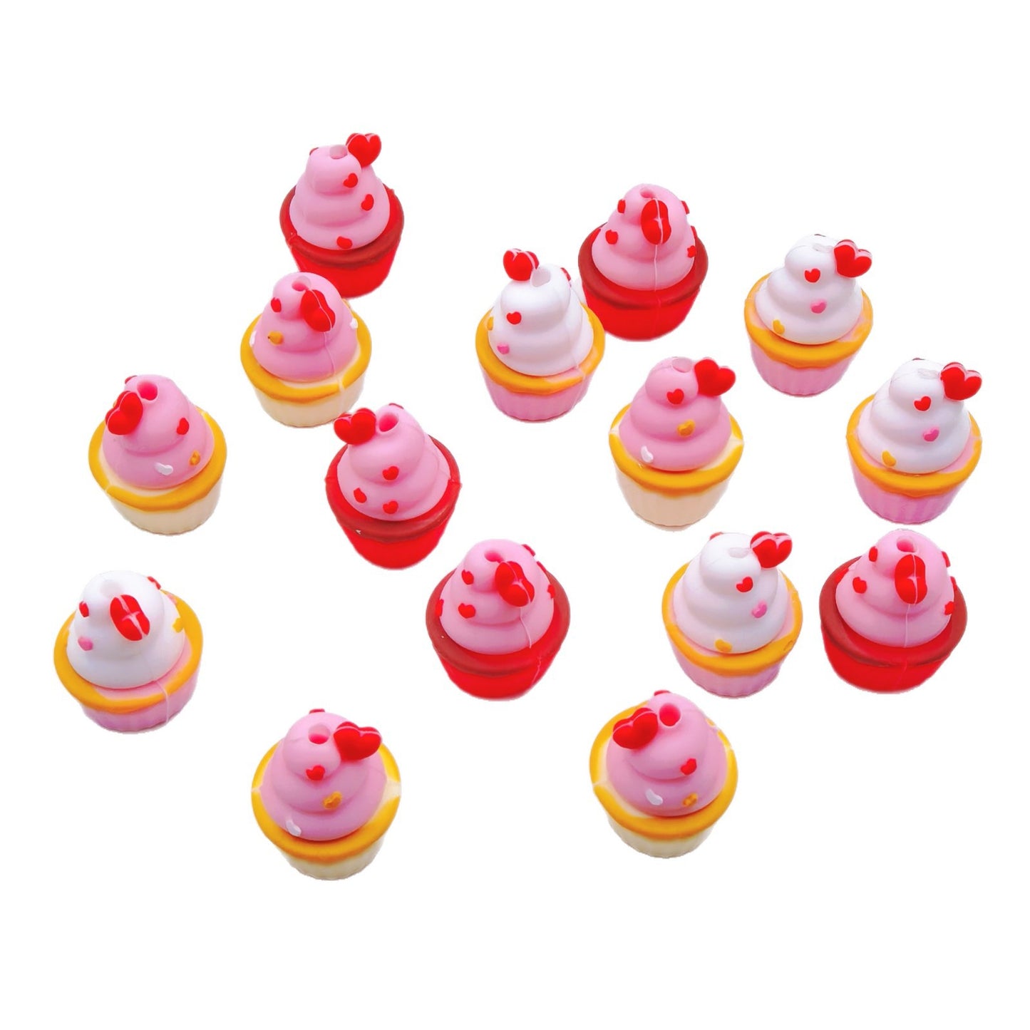 20Pcs Silicone 3D Focal Beads Valentine'S Day Small Cake Holding Heart 5