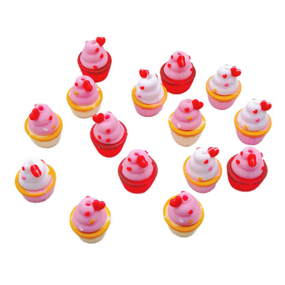 20Pcs Silicone 3D Focal Beads Valentine'S Day Small Cake Holding Heart 5