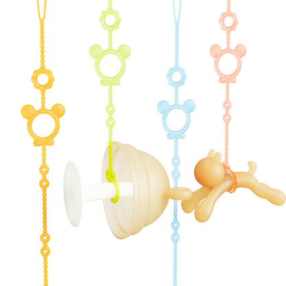 Silicone Baby Teether Anti Loss Rope with Clip 42.5cm 5
