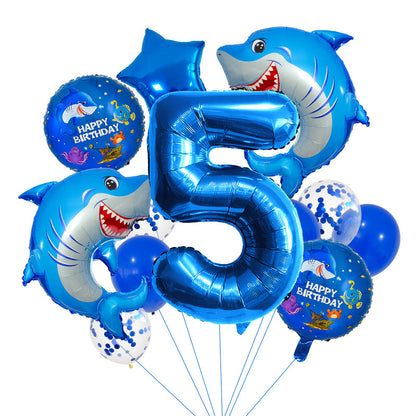 Ocean Shark Foil Balloon Set Kids Birthday Party Decoration 7