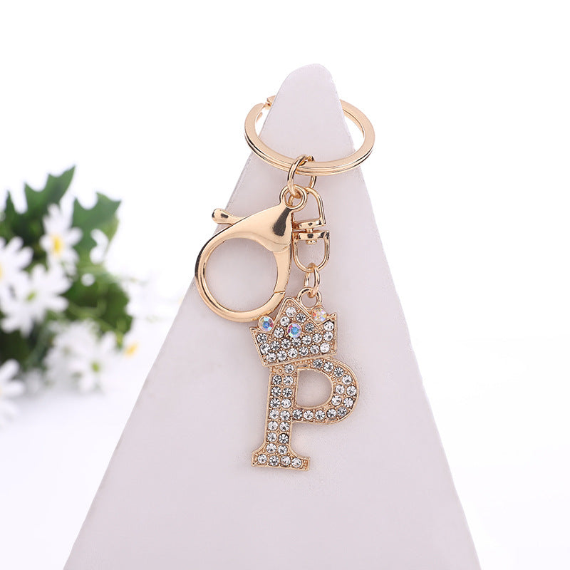 Alloy Diamond Letter Keychain Zinc Alloy Material A to Z Initial 20