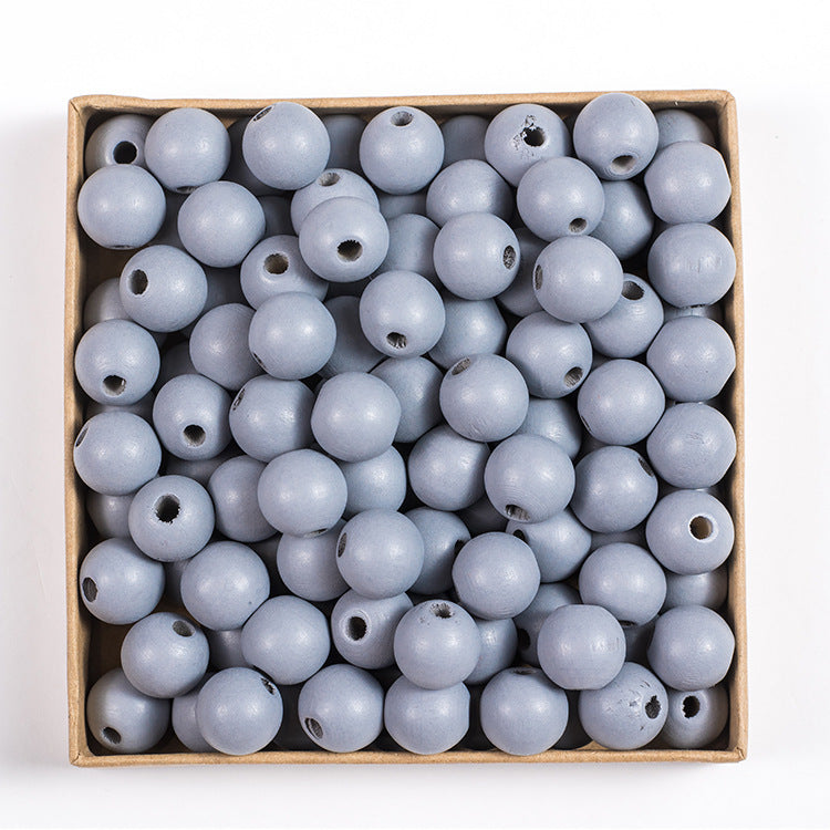 50pcs 16mm Colored Round Wooden Beads Jewelry Making DIY Craft 12