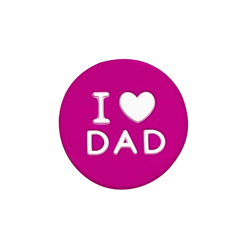 20pcs Silicone Focal Beads I Love Dad Printed Text 12
