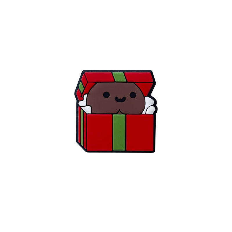 20pcs Silicone Focal Beads Christmas Gift Box Cartoon Design 9
