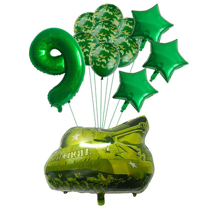 Military Tank Foil Balloon Set Boys Birthday Party Decoration 11