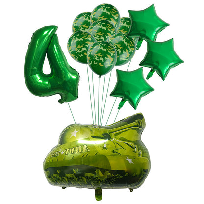 Military Tank Foil Balloon Set Boys Birthday Party Decoration 8