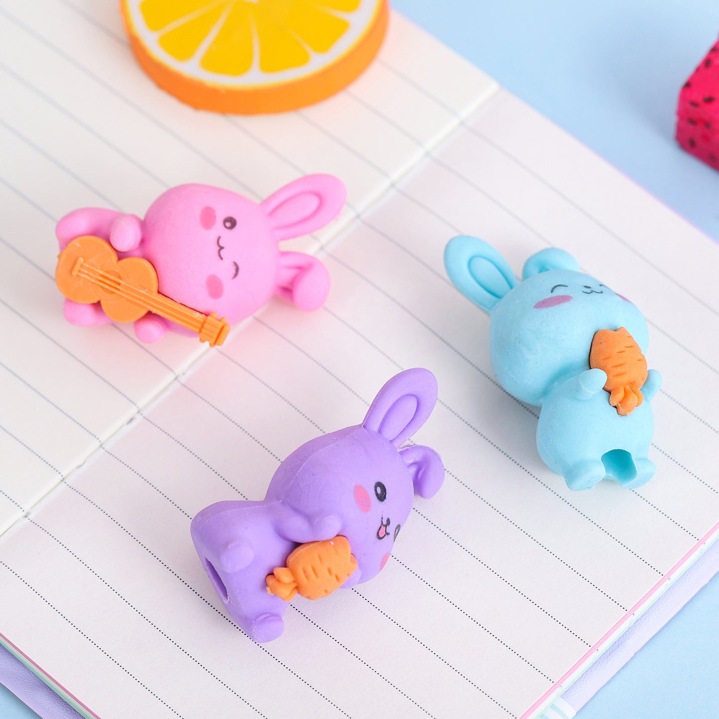 Cute Cartoon Rabbit Novelty Eraser Random Piece 4