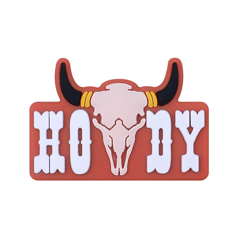 20Pcs Silicone Focal Beads Hat Cowboy Boots Design 5