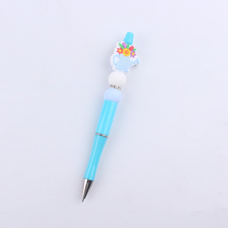 Flower Vase Room Silicone Beaded Pens Colorful Handmade Office Pen 7