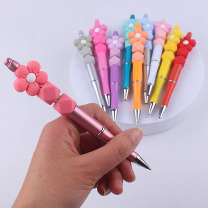 Flower Silicone Beaded Pens Handmade Office School Supplies Gift 3