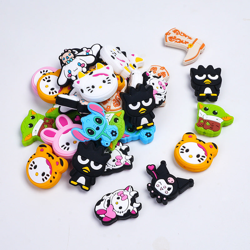 20pcs Silicone Focal Beads Round Ear Mouse Character Accessories Bulk 2
