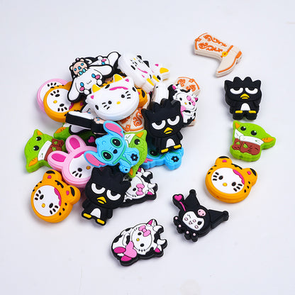 20pcs Silicone Focal Beads Round Ear Mouse Character Accessories Bulk 2