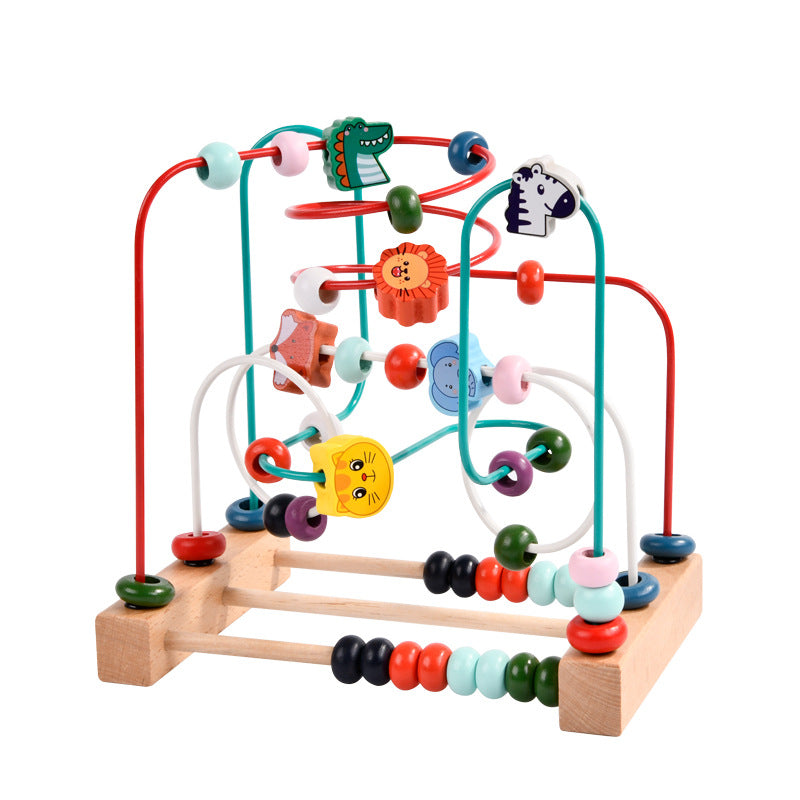 Wooden Cartoon Forest Animals Bead Maze Educational Toy