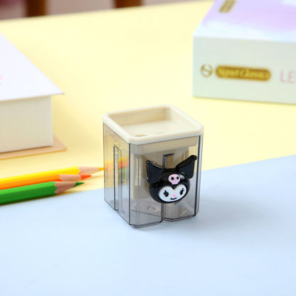 Cartoon Double Hole Manual Pencil Sharpener Plastic 4.8x4x4cm 17