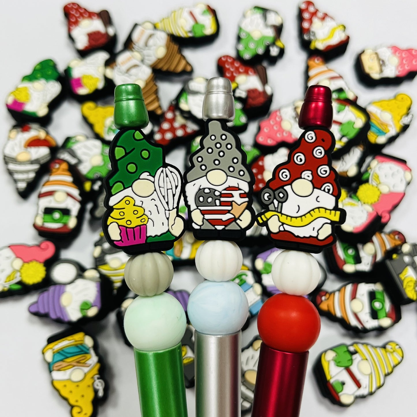 20Pcs Silicone Focal Beads Cartoon Dwarf Front Facing 3