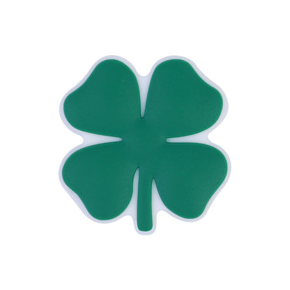 20Pcs Silicone Focal Beads Four Leaf Clover Flat Leaf Shape 8