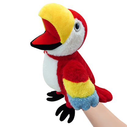 Plush Parrot Hand Puppet Pretend Play Toy 40cm 2