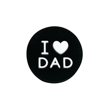 20pcs Silicone Focal Beads I Love Dad Printed Text 15