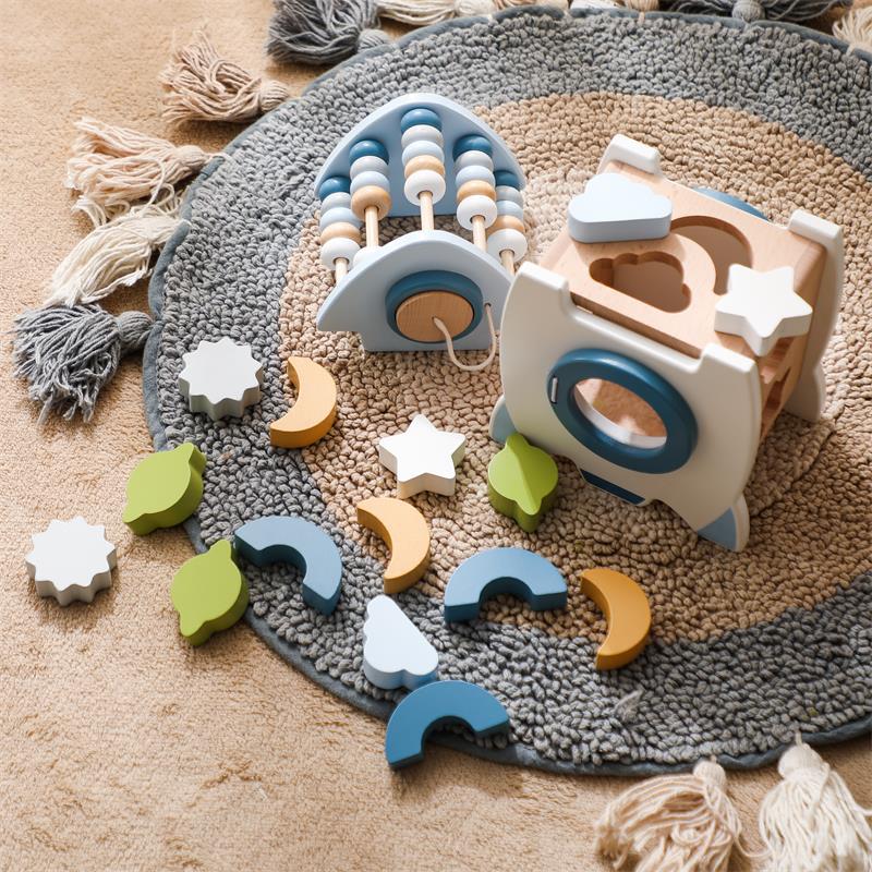 Wooden Rocket Building Blocks Educational Toy 3